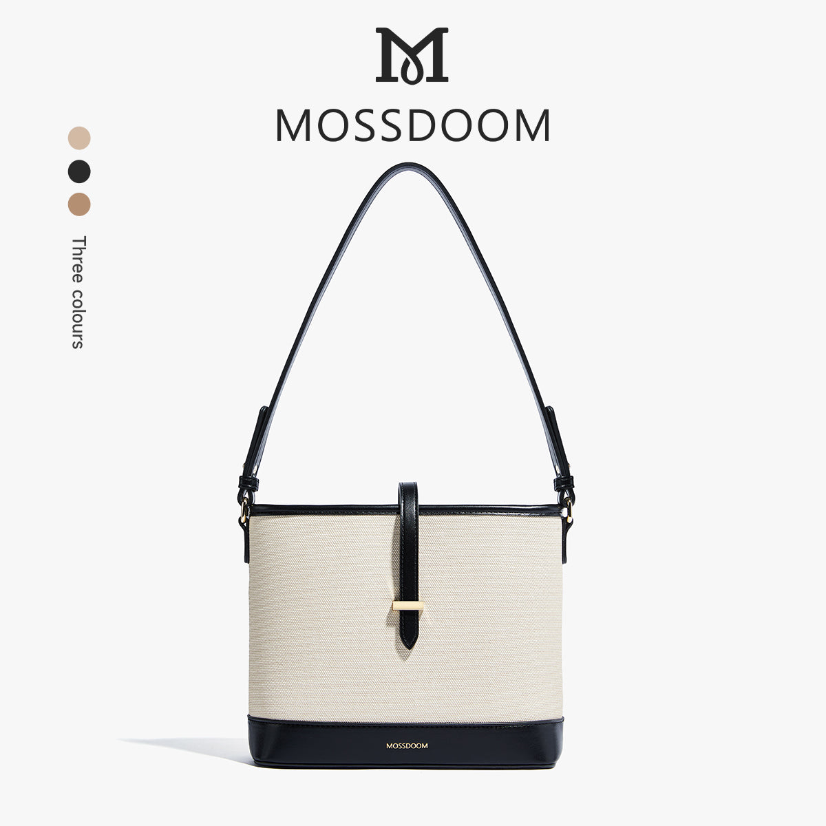 MOSSDOOM CATLY BAG – SWEET STITCHED COLOR SHOULDER BUCKET BAG FOR TRENDY WOMEN