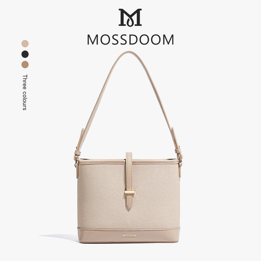 MOSSDOOM CATLY BAG – SWEET STITCHED COLOR SHOULDER BUCKET BAG FOR TRENDY WOMEN