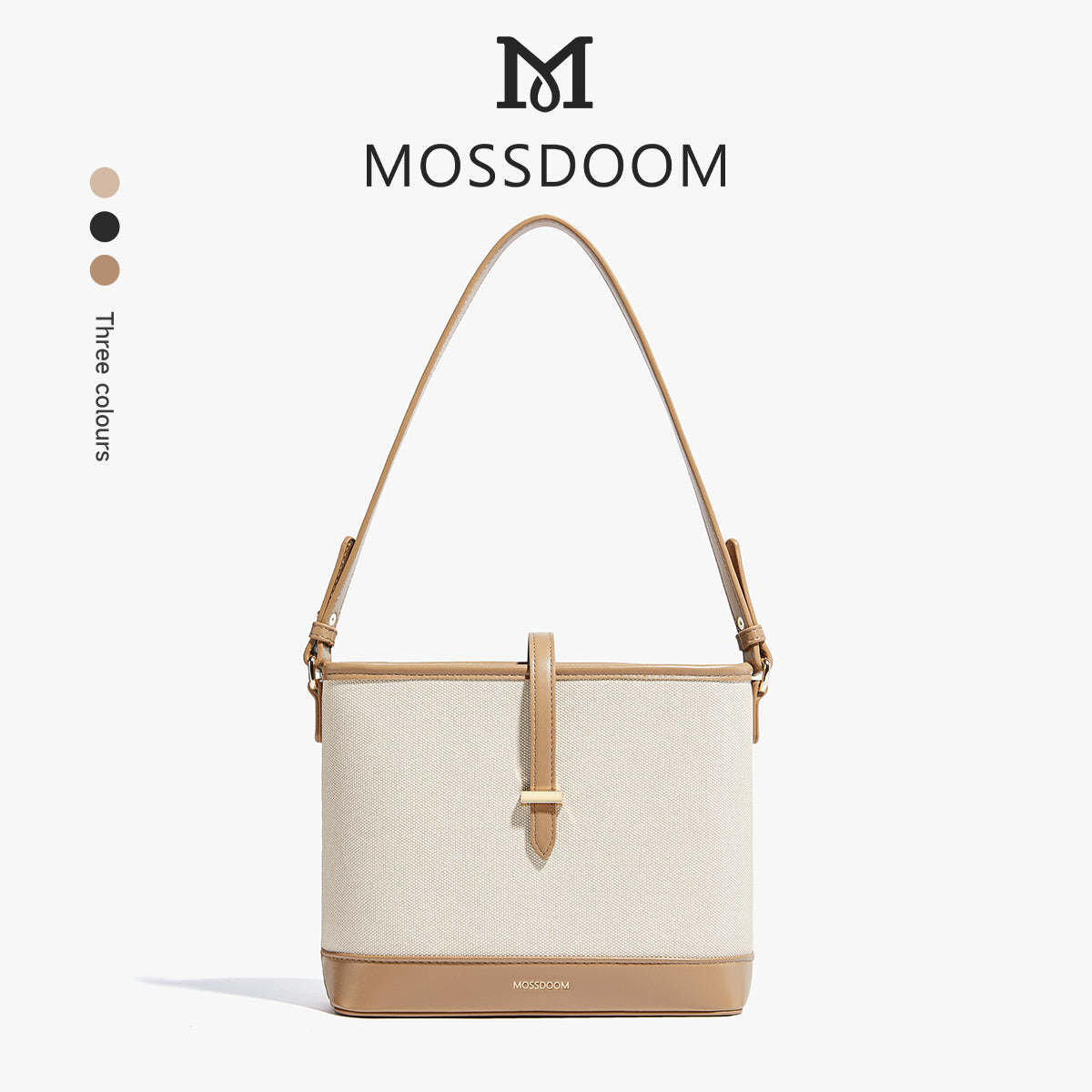 MOSSDOOM CATLY BAG – SWEET STITCHED COLOR SHOULDER BUCKET BAG FOR TRENDY WOMEN