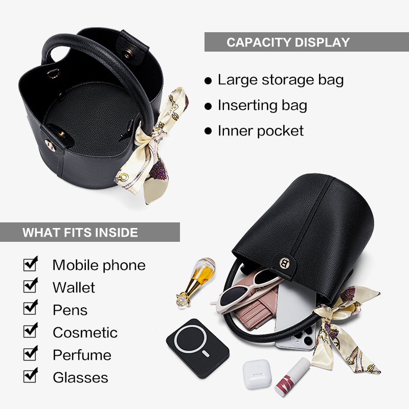 BOSTANTEN WOMEN'S ELEGANT BUCKET HANDBAG