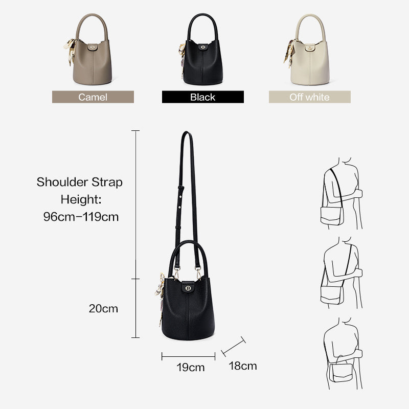 BOSTANTEN WOMEN'S ELEGANT BUCKET HANDBAG