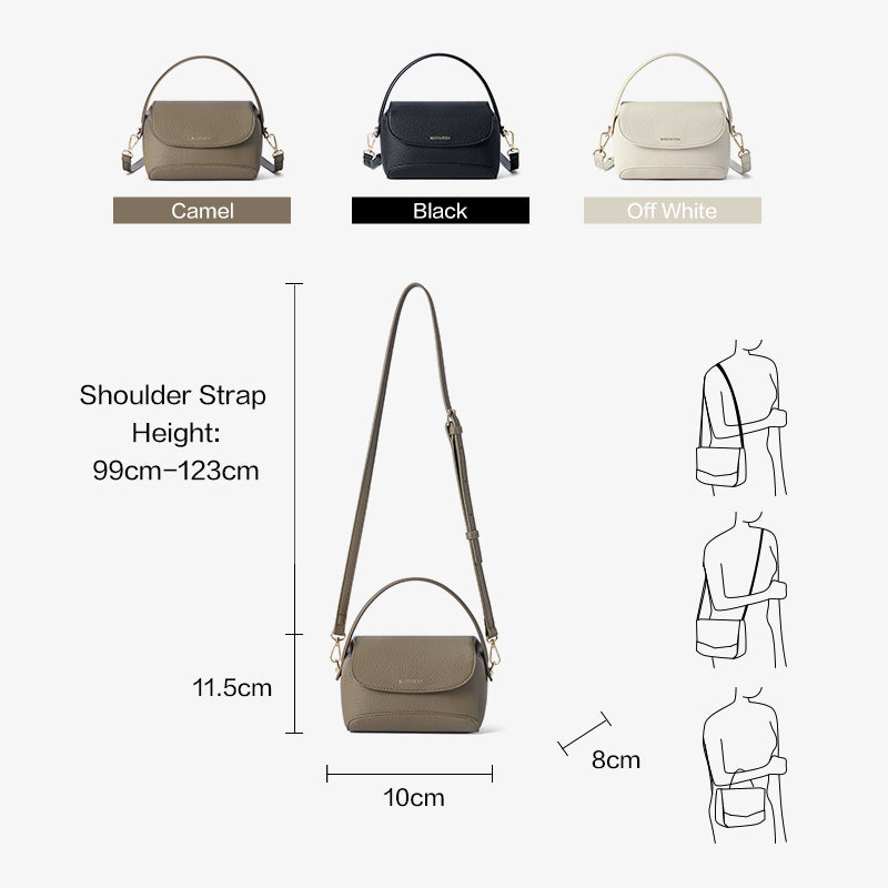 BOSTANTEN AMBER – LUXURY LYCHEE LEATHER BAG WITH MAGNETIC BUCKLE