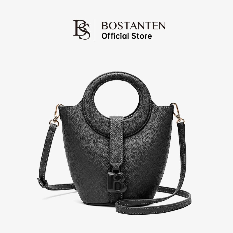 BOSTANTEN STYLISH SHOULDER BAG – MODERN BUCKET BAG DESIGN