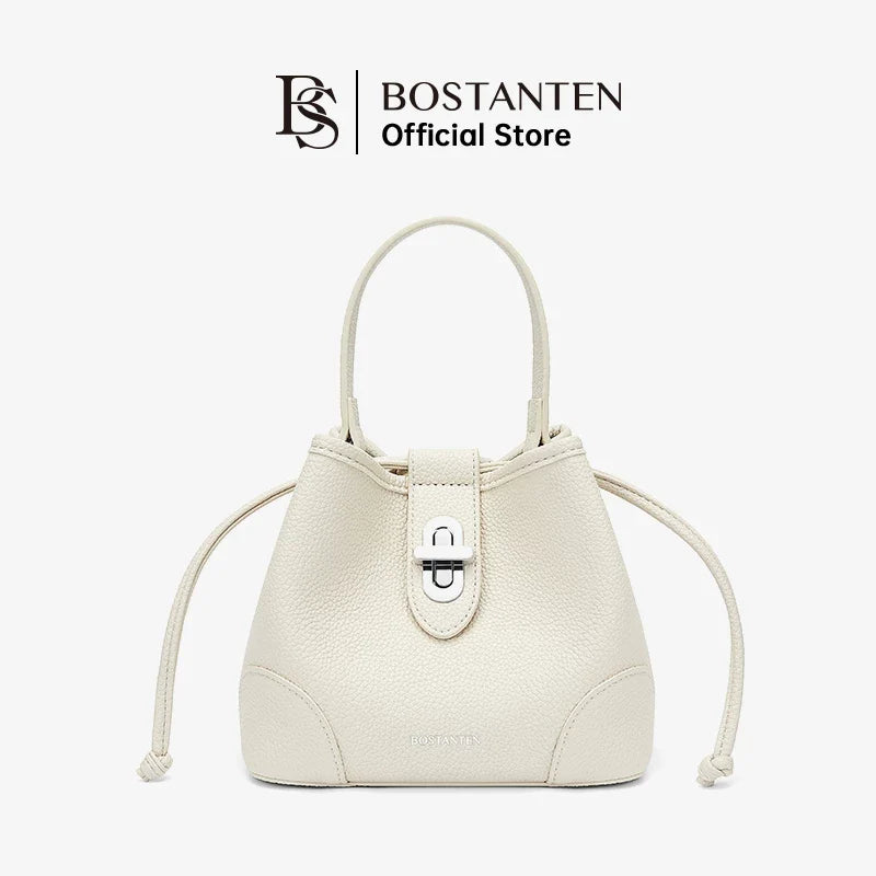 BOSTANTEN WOMEN'S DRAWSTRING BAG WITH BUCKLE LOCK