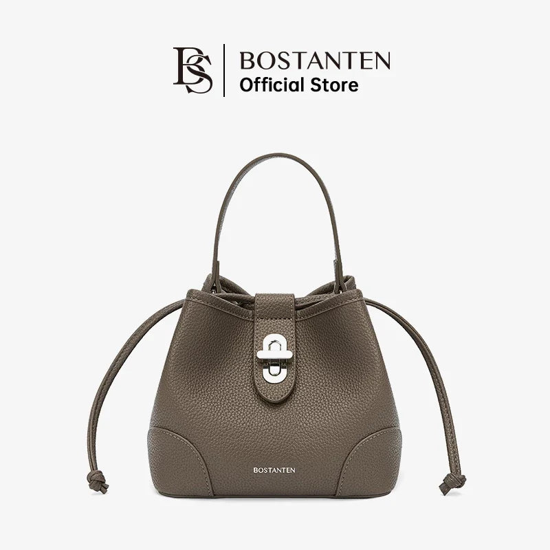 BOSTANTEN WOMEN'S DRAWSTRING BAG WITH BUCKLE LOCK