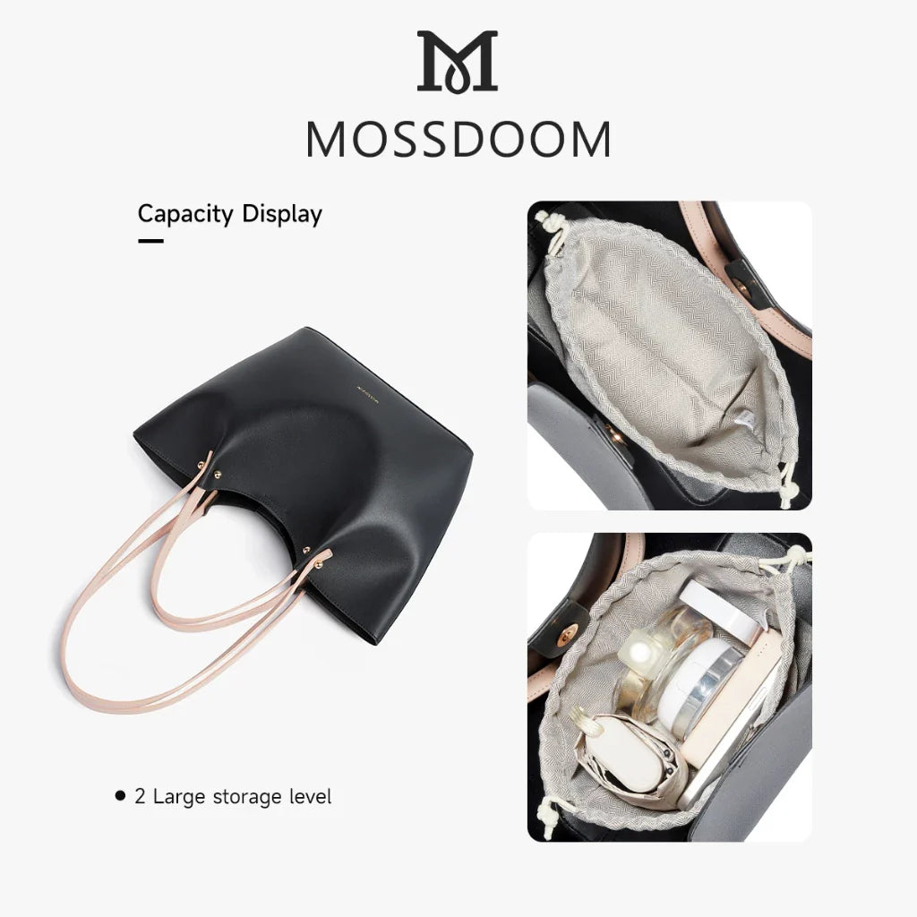 MOSSDOOM PERLA BAG – ELEGANT BUCKET TOTE FOR WOMEN