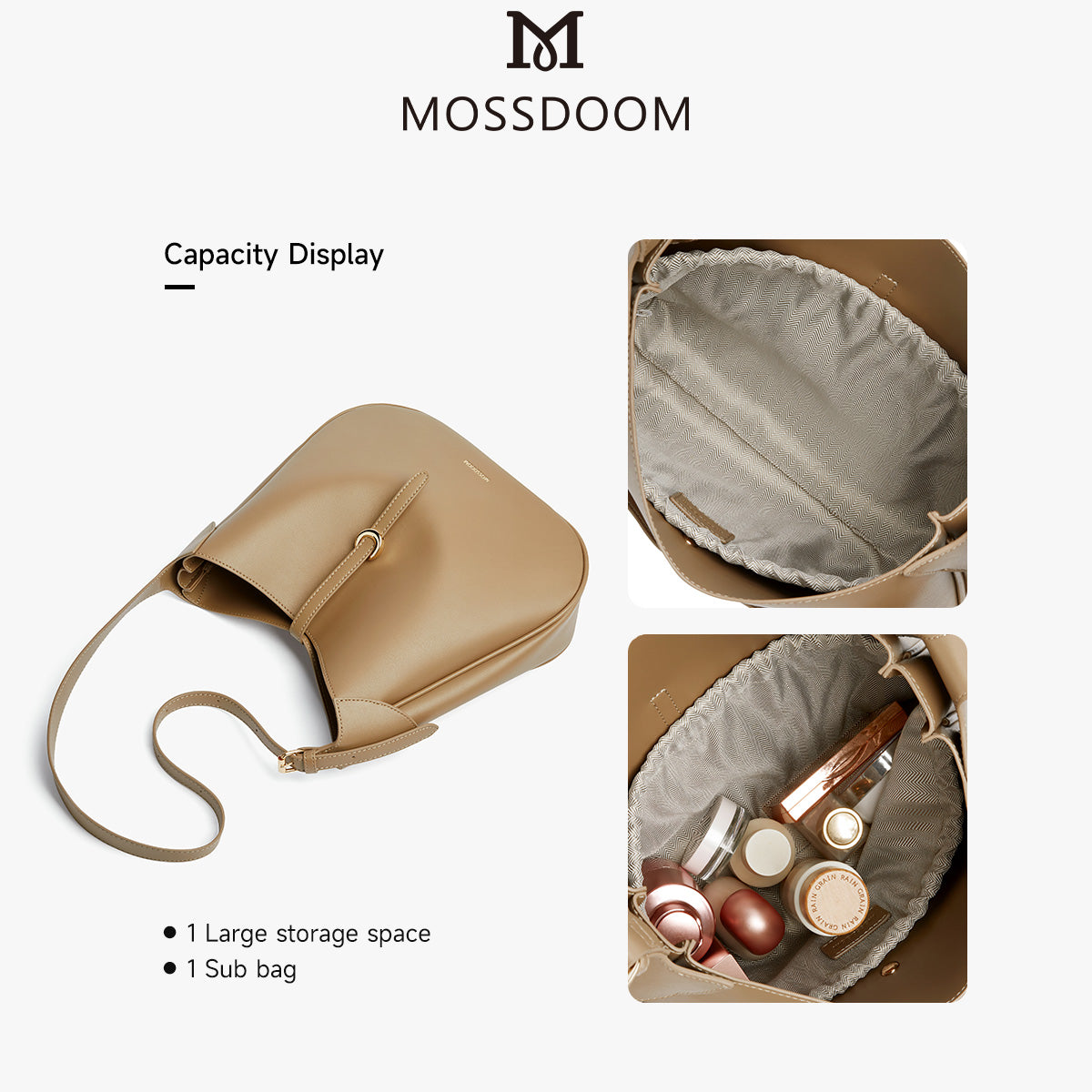 MOSSDOOM MULTI-FUNCTION SHOULDER BAG – LARGE-CAPACITY, ELEGANT & DURABLE FOR WOMEN