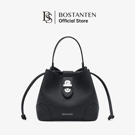 BOSTANTEN WOMEN'S DRAWSTRING BAG WITH BUCKLE LOCK